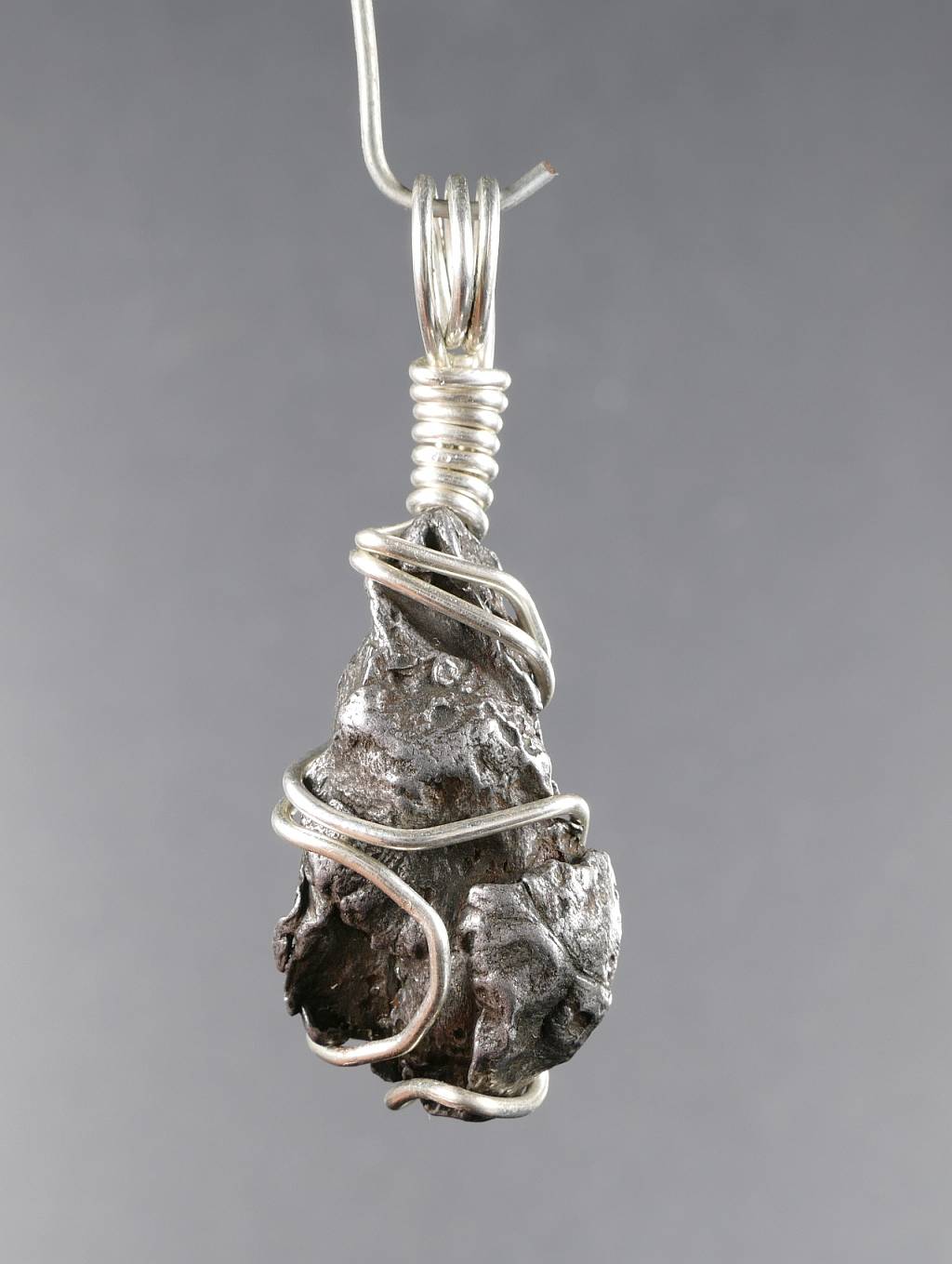 Rare Sikhote Alin Iron Meteorite Copper Silver Plated Wire Wrap  Pendant,unique