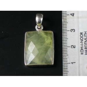 Faceted Prehnite silver pendant,unique | PENDANT-WORLD.COM | Buy at $34.95
