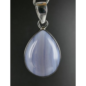 Blue Lace Agate Drop Shape Sterling Silver Pendant 5.3 gram,unique #mp271 | PENDANT-WORLD.COM | Buy at $49