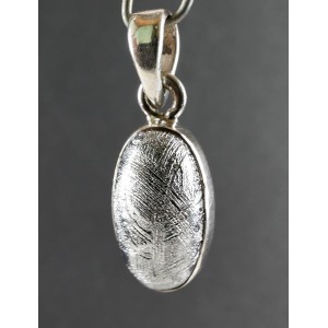 Rare Iron Meteorite Muonionalusta Oval Shape Sterling Silver Pendant,unique | PENDANT-WORLD.COM | Buy at $115