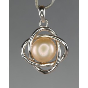 Freshwater Pearl with Cubic Zirconia Sterling Silver Pendant,unique | PENDANT-WORLD.COM | Buy at $39