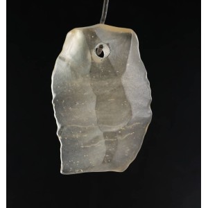Protective Libyan Desert Glass 3.7 gram Drilled Pendant with Black Leather,unique | PENDANT-WORLD.COM | Buy at $59