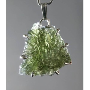 +A Rare super shape Besednice Hedhehog Moldavite sterling silver pendant,unique | PENDANT-WORLD.COM | Buy at $375