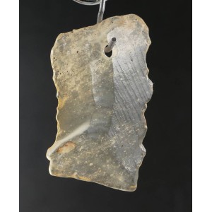 Protective Libyan Desert Glass 2.3 gram Drilled Pendant with Black Leather,unique | PENDANT-WORLD.COM | Buy at $37
