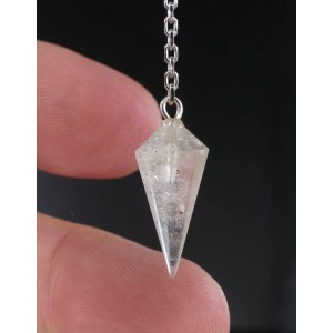 Gem Quality Faceted Libyan Desert Glass Pendulum with Silver Chain,unique | PENDANT-WORLD.COM | Buy at $187