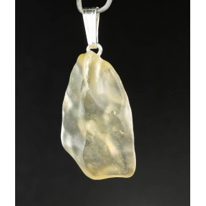 Gem Quality Libyan Desert Glass Tektite Sterling Silver Bail Pendant 3.7 gram,unique | PENDANT-WORLD.COM | Buy at $54