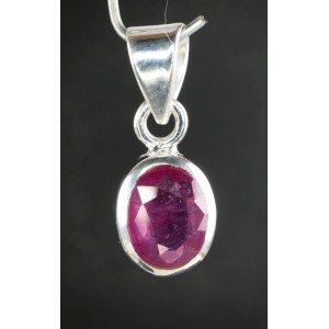 Gem Quality Faceted Red Ruby Cabochon Sterling Silver Pendant,unique | PENDANT-WORLD.COM | Buy at $69