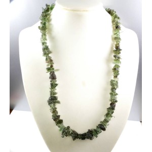 Genuine Raw Moldavite 202 cts Drilled Chip Sterling Silver Necklace 19.7 inch long,unique | PENDANT-WORLD.COM | Buy at $1740