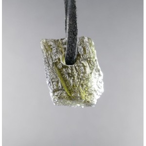 Raw MOLDAVITE drilled pendant 1.52 gram - 7.6 ct | COA with free Box & Leather | PENDANT-WORLD.COM | Buy at $95