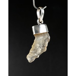Raw Libyan Desert Glass Pendant 2.32 gram with Sterling Silver Cap,unique | PENDANT-WORLD.COM | Buy at $44.95