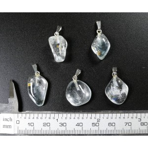 TOPAZ Tumbled Stone 925 Silver Bail Pendant | 1 pc - Random pick | PENDANT-WORLD.COM | Buy at $15.95