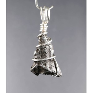 Rare Sikhote Alin Iron Meteorite Copper Silver Plated Wire Wrap Pendant,unique | PENDANT-WORLD.COM | Buy at $49