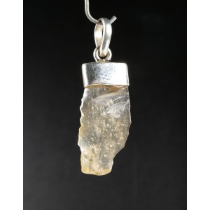 Raw Libyan Desert Glass Pendant 2.11 gram with Sterling Silver Cap,unique | PENDANT-WORLD.COM | Buy at $41.29