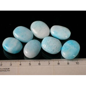 Blue Aragonite AAA fine oval shape tumbled stone from China | PENDANT-WORLD.COM | Buy at $2.95