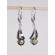 Faceted Moldavite Earrings 6 mm Round Cut with Garnets Sterling Silver Leverback (1pair) | PENDANT-WORLD.COM | Buy at $210