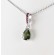 Faceted Moldavite Pendant Sterling Silver 9mm Pear Cut with Garnet (1 pc) | PENDANT-WORLD.COM | Buy at $115