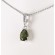 Faceted Moldavite Pendant Sterling Silver 9mm Pear Cut with Cubic Zirconia (1 pc) | PENDANT-WORLD.COM | Buy at $115