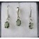 Sterling silver 4x6 mm oval faceted Moldavite pendant and earrings (1 set) | PENDANT-WORLD.COM | Buy at $114.95