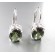 Moldavite 9 mm oval faceted sterling silver earings (1pair) | PENDANT-WORLD.COM | Buy at $170