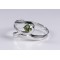 Moldavite 5 mm round cut sterling silver ring,size 60 (US 9 3/8) | PENDANT-WORLD.COM | Buy at $89