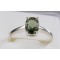 Faceted 6x8 MM oval cut Moldavite sterling silver ring,size 57 (US 8 1/4) | PENDANT-WORLD.COM | Buy at $109