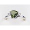 Faceted Moldavite Ring Sterling Silver 7mm Trillion Cut with Cubic Zirconia,size 54 (US 7) | PENDANT-WORLD.COM | Buy at $118