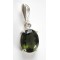 Faceted Moldavite Pendant Sterling Silver 8x10 mm Standard Oval Cut (1 pc) | PENDANT-WORLD.COM | Buy at $179.95